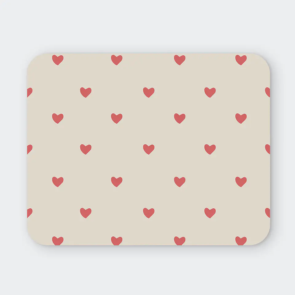 Mousepad 20x24 cm - Diseño Corazones Beige Minimal 1