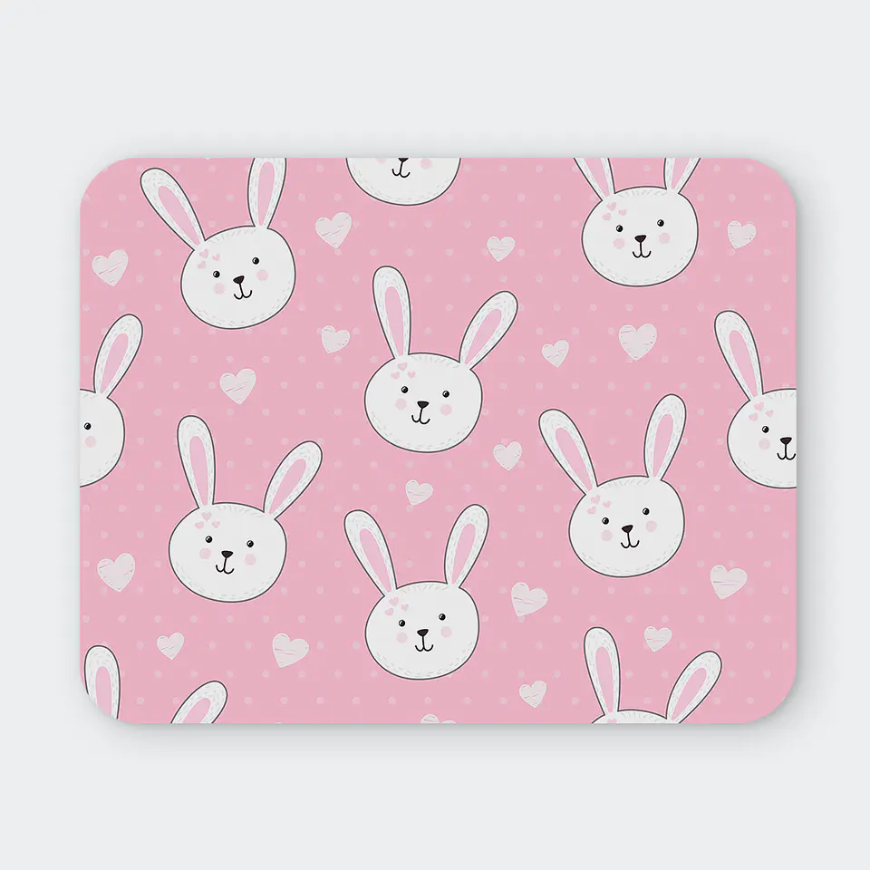 Mousepad 20x24 cm - Diseño Conejitos Pink Cute 1