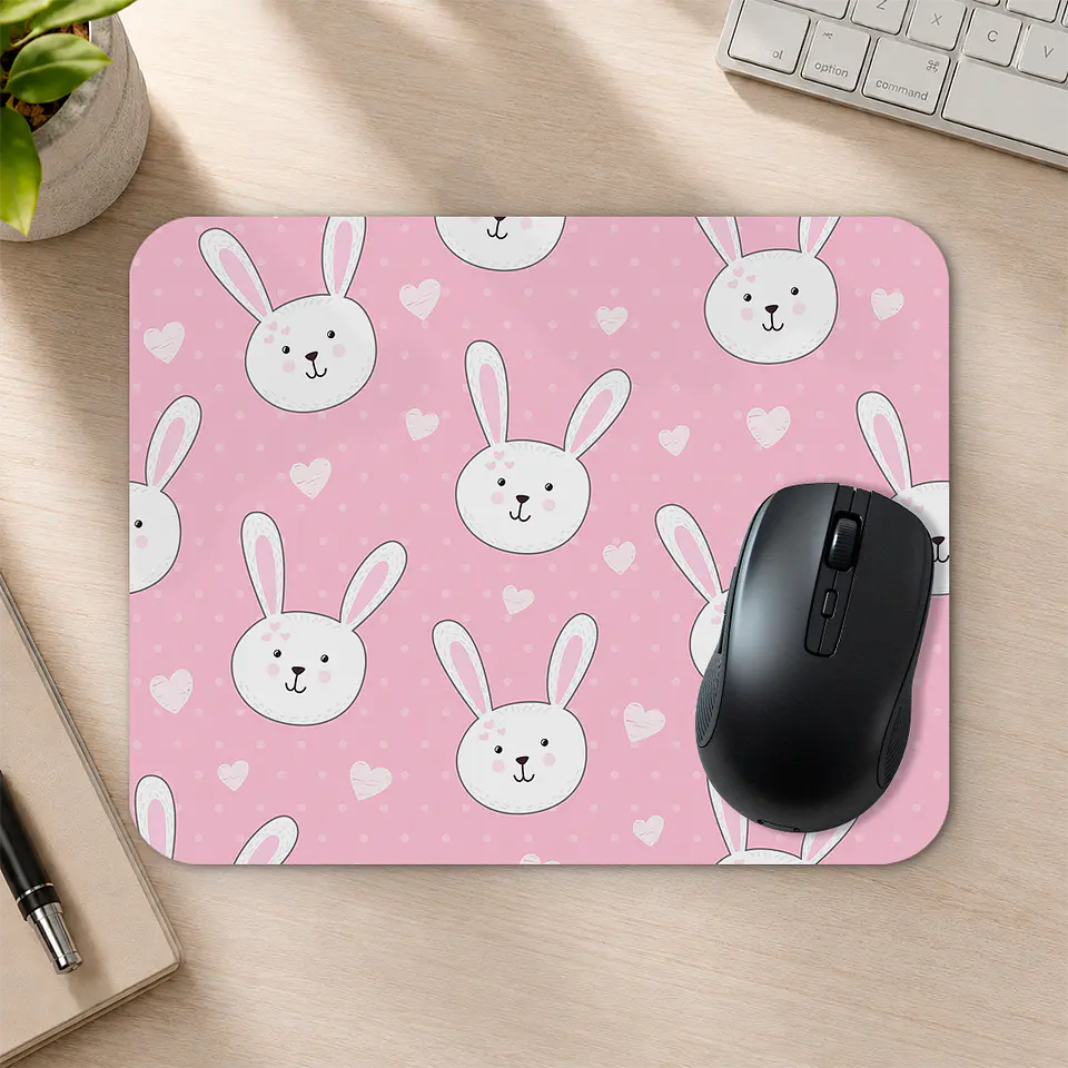 Mousepad 20x24 cm - Diseño Conejitos Pink Cute 2