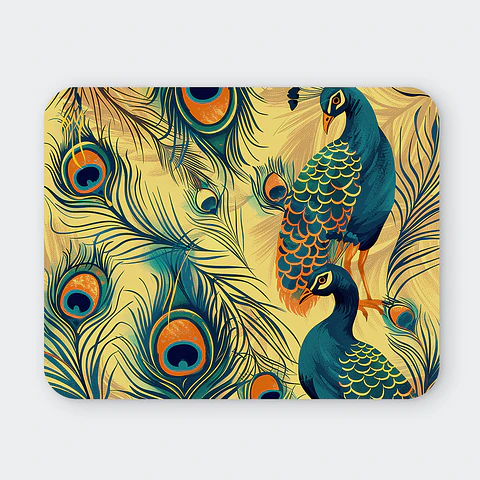 Mousepad 20x24 cm - Diseño Pavo Real Vintage