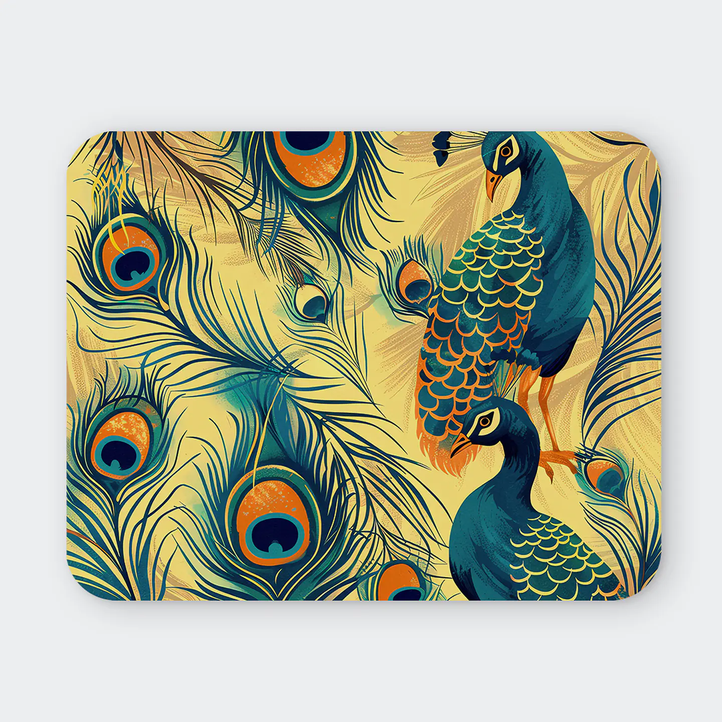Mousepad 20x24 cm - Diseño Pavo Real Vintage 1