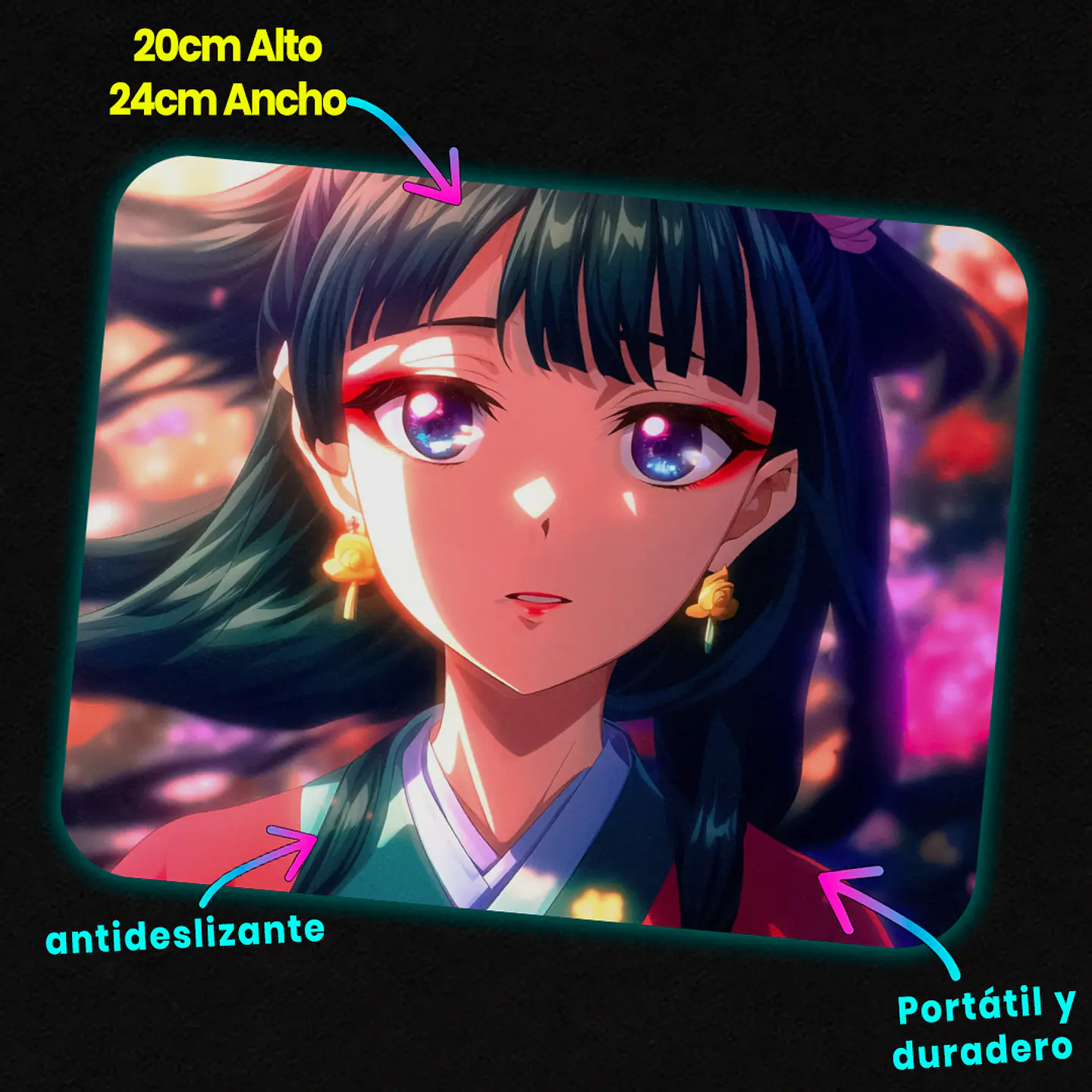 Mousepad 20x24 cm - Diseño Maomao Sakura Glow 3