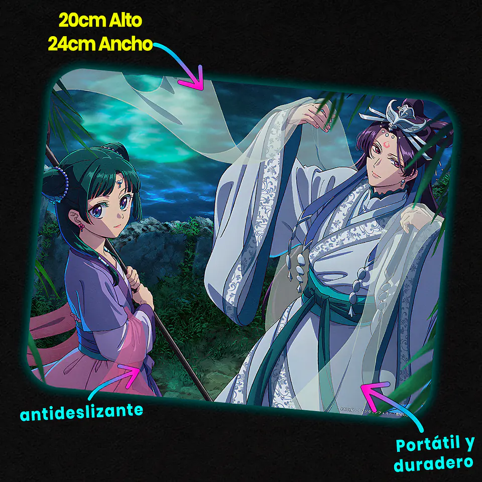 Mousepad 20x24 cm - Diseño Maomao y Jinshi Noche Azul 3