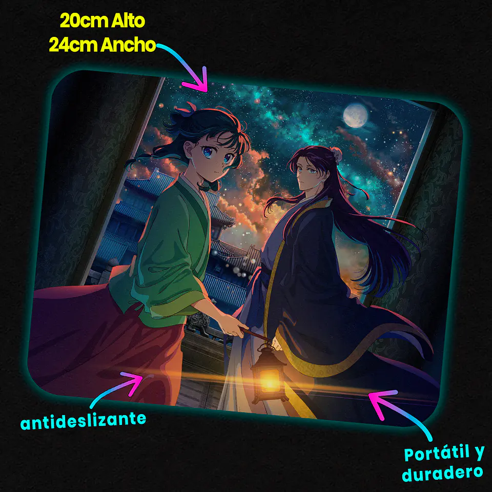 Mousepad 20x24 cm - Diseño Maomao y Jinshi Cielo Estrellado 3
