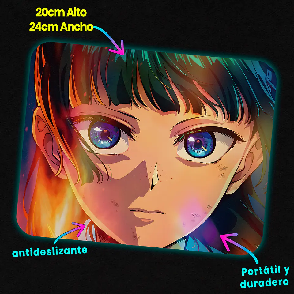 Mousepad 20x24 cm - Diseño Maomao Mirada Intensa 3