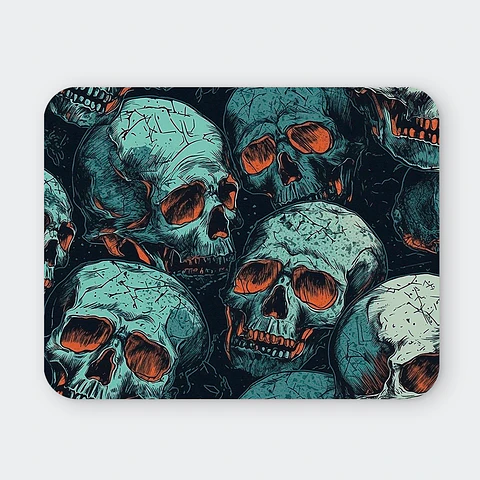 Mousepad 20x24 cm - Diseño Calaveras Turquesa Dark