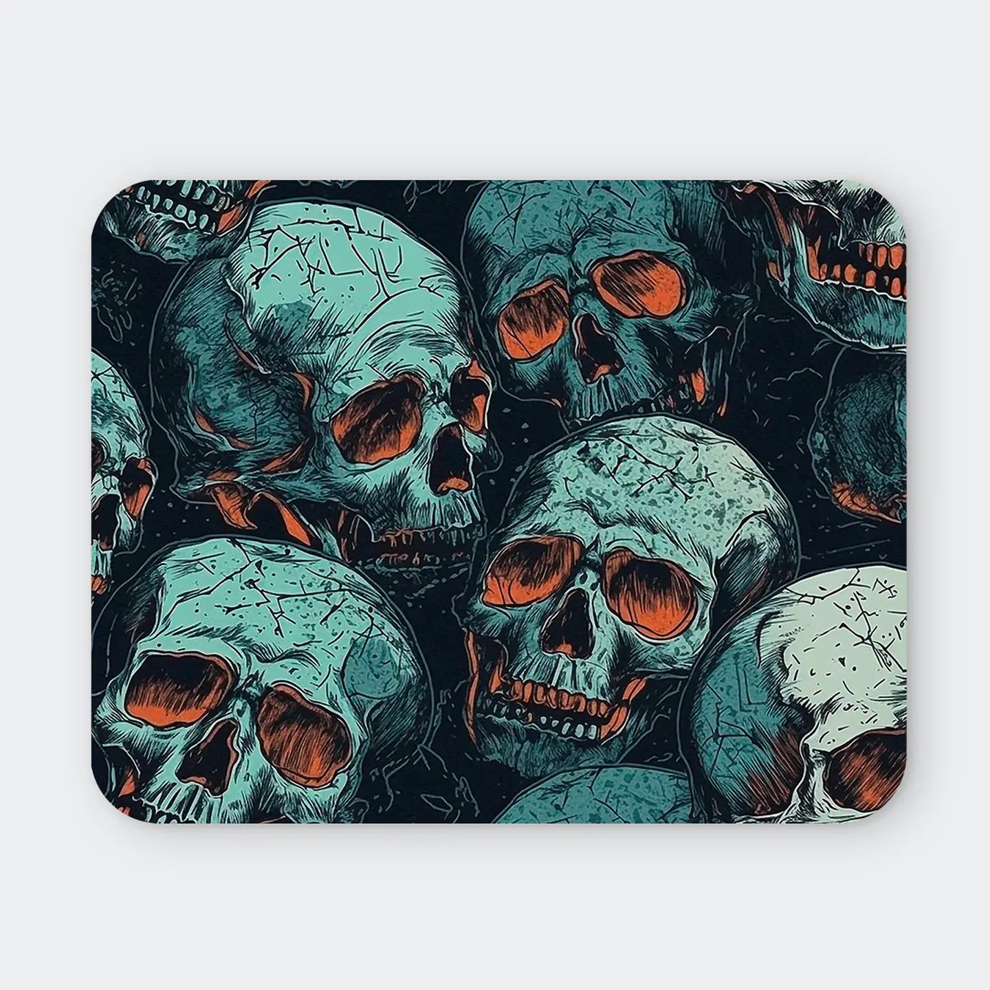 Mousepad 20x24 cm - Diseño Calaveras Turquesa Dark 1
