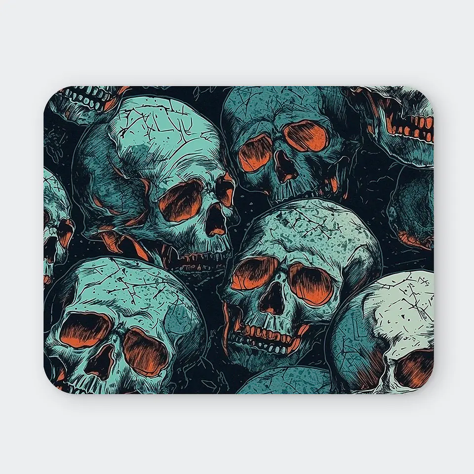Mousepad 20x24 cm - Diseño Calaveras Turquesa Dark 1