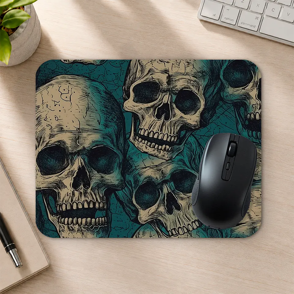 Mousepad 20x24 cm - Diseño Calaveras Turquesa Vintage 2