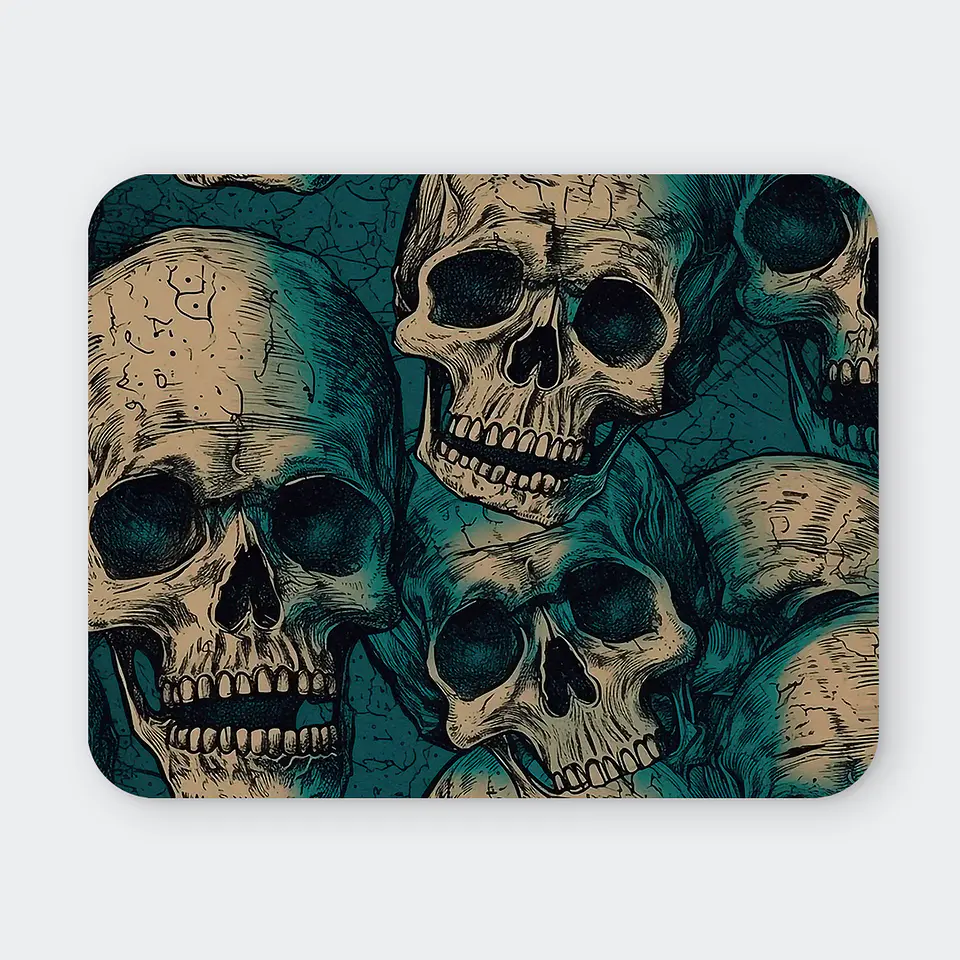 Mousepad 20x24 cm - Diseño Calaveras Turquesa Vintage 1