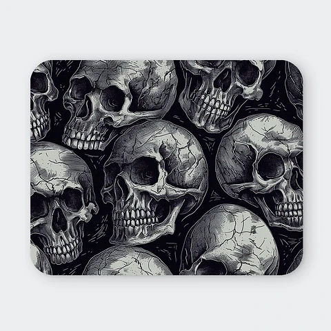 Mousepad 20x24 cm - Diseño Calaveras Blanco y Negro