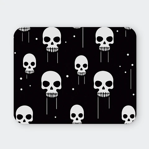 Mousepad 20x24 cm - Diseño Calaveras Minimal Blanco y Negro