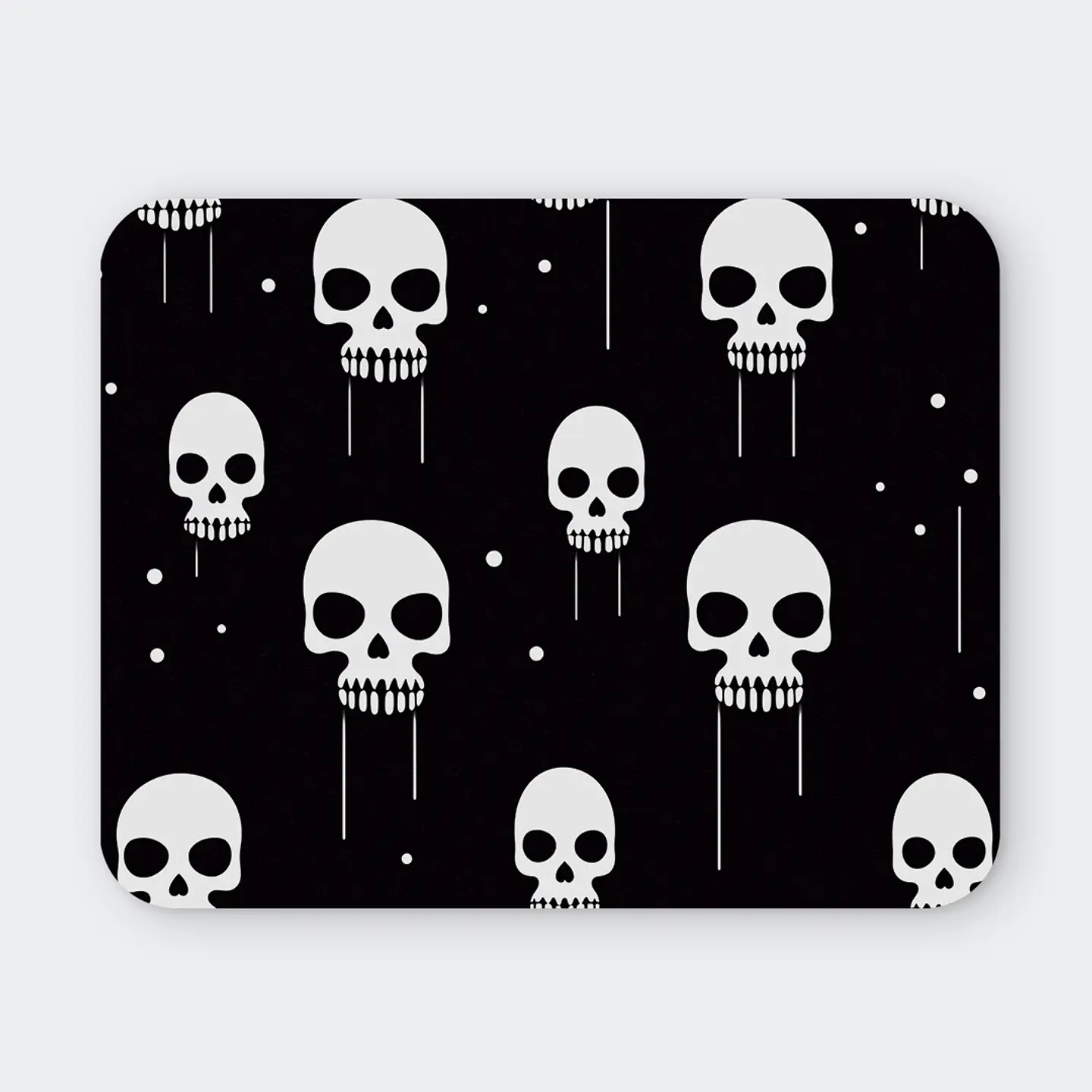 Mousepad 20x24 cm - Diseño Calaveras Minimal Blanco y Negro 1