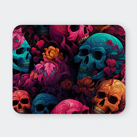 Mousepad 20x24 cm - Diseño Calaveras de Colores