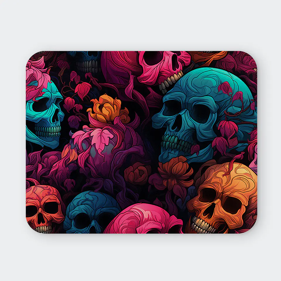 Mousepad 20x24 cm - Diseño Calaveras de Colores 1