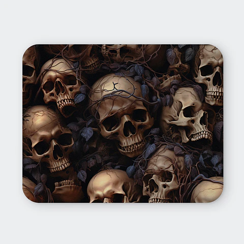 Mousepad 20x24 cm - Diseño Calaveras con Enredaderas