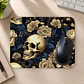 Mousepad 20x24 cm - Diseño Calavera Gótica con Flores Crema - Miniatura 2
