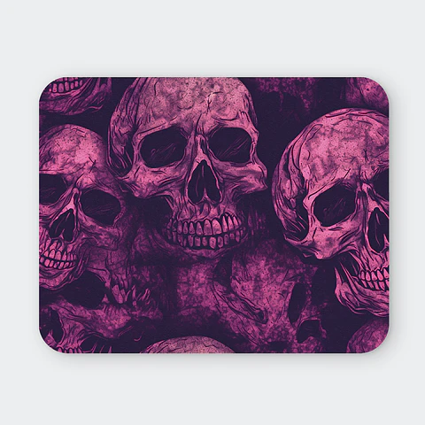 Mousepad 20x24 cm - Diseño Calaveras Moradas Dark