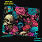 Mousepad 20x24 cm - Diseño Calaveras con Rosas Turquesa y Rosadas - Miniatura 3