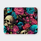 Mousepad 20x24 cm - Diseño Calaveras con Rosas Turquesa y Rosadas - Miniatura 1