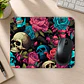 Mousepad 20x24 cm - Diseño Calaveras con Rosas Turquesa y Rosadas - Miniatura 2