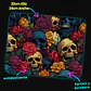 Mousepad 20x24 cm - Diseño Calaveras con Rosas Rojas y Amarillas - Miniatura 3