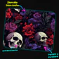 Mousepad 20x24 cm - Diseño Calaveras con Flores Rojas y Moradas - Miniatura 3