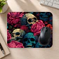 Mousepad 20x24 cm - Diseño Calaveras con Rosas Rosadas y Turquesa - Miniatura 2