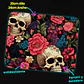 Mousepad 20x24 cm - Diseño Calaveras con Flores Rosadas y Azules - Miniatura 3