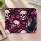 Mousepad 20x24 cm - Diseño Calaveras con Flores Fucsias - Miniatura 2