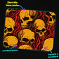 Mousepad 20x24 cm - Diseño Calaveras Amarillas con Fuego Rojo - Miniatura 3