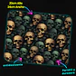 Mousepad 20x24 cm - Diseño Calaveras Verdes Vintage - Miniatura 3