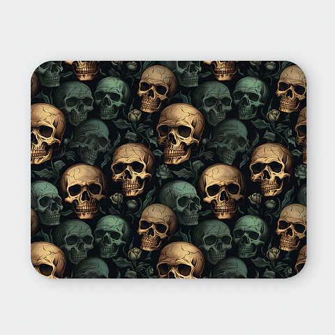 Mousepad 20x24 cm - Diseño Calaveras Verdes Vintage