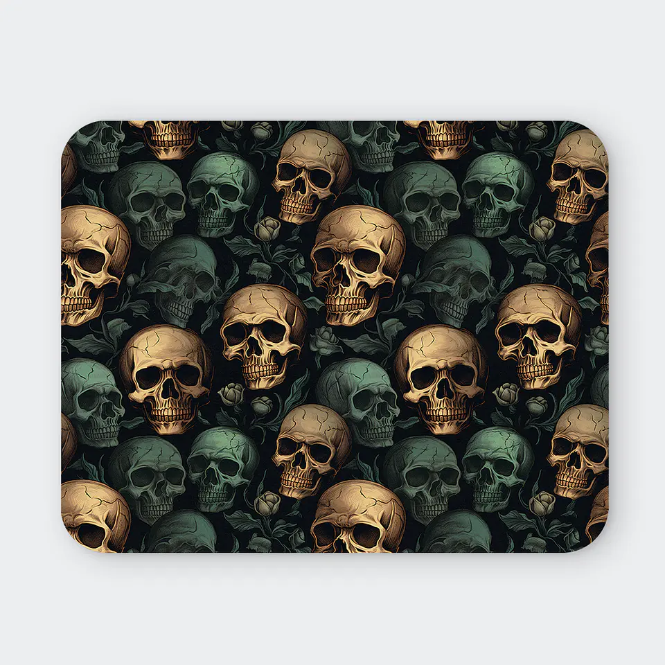 Mousepad 20x24 cm - Diseño Calaveras Verdes Vintage 1