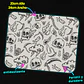 Mousepad 20x24 cm - Diseño Calaveras Doodle Blanco y Negro - Miniatura 3