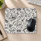 Mousepad 20x24 cm - Diseño Calaveras Doodle Blanco y Negro - Miniatura 2