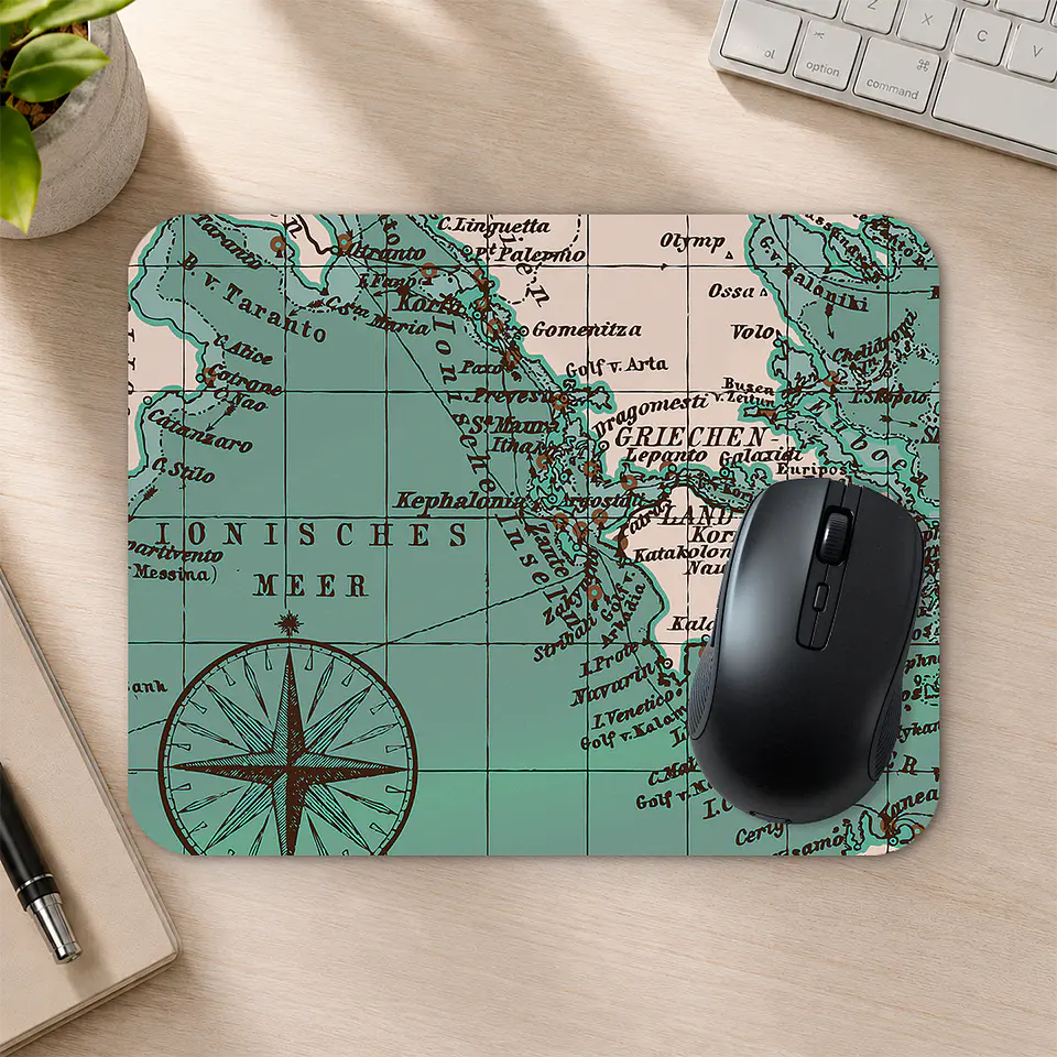 Mousepad 20x24 cm - Diseño Mapa Vintage Turquesa 2