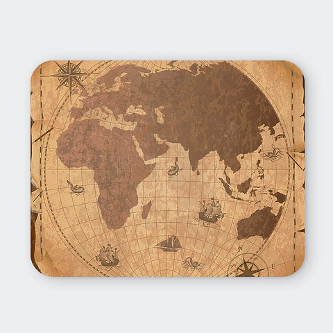 Mousepad 20x24 cm - Diseño Mapa Antiguo Sepia