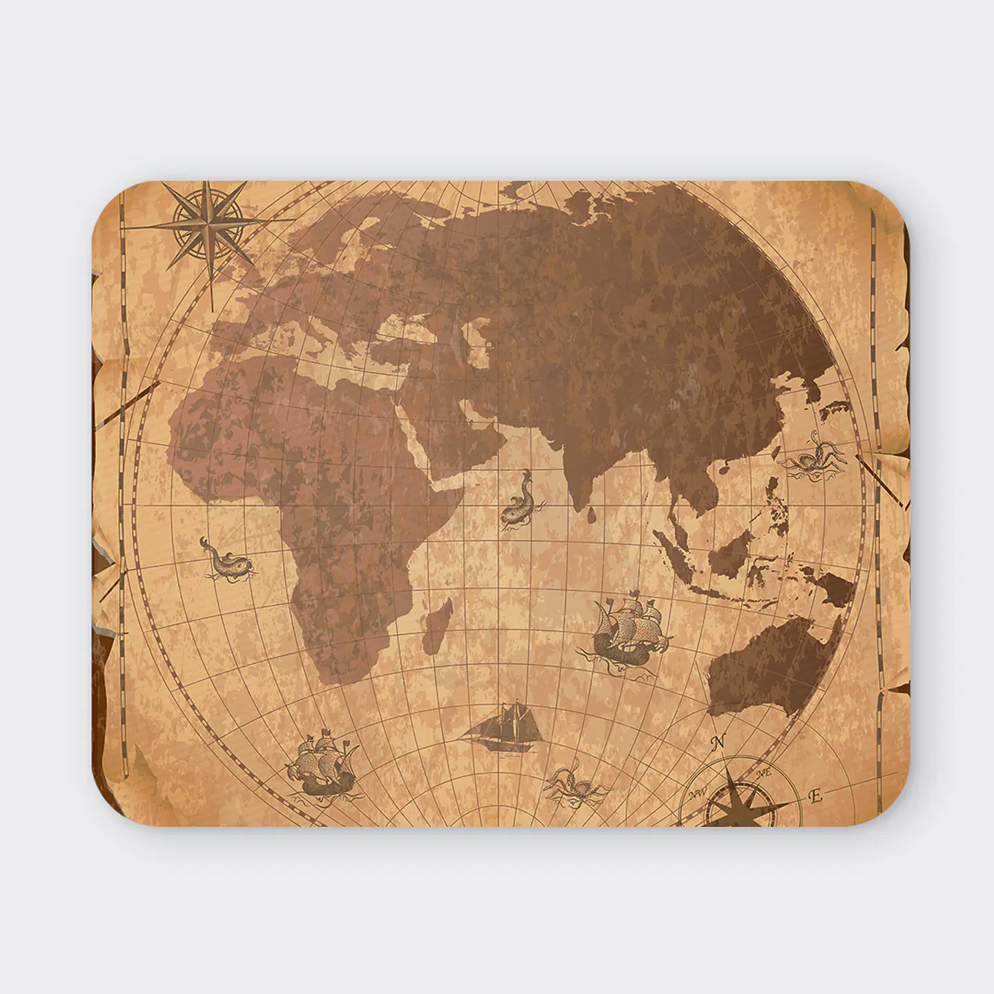 Mousepad 20x24 cm - Diseño Mapa Antiguo Sepia 1