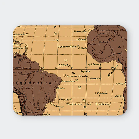 Mousepad 20x24 cm - Diseño Mapa Antiguo América y África