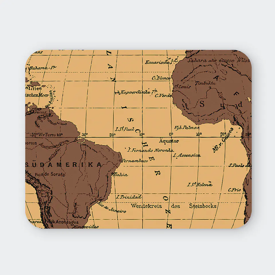 Mousepad 20x24 cm - Diseño Mapa Antiguo América y África 1