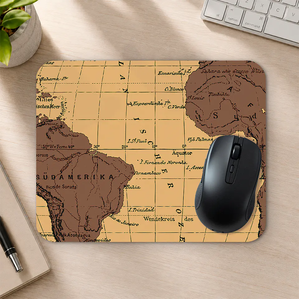 Mousepad 20x24 cm - Diseño Mapa Antiguo América y África 2
