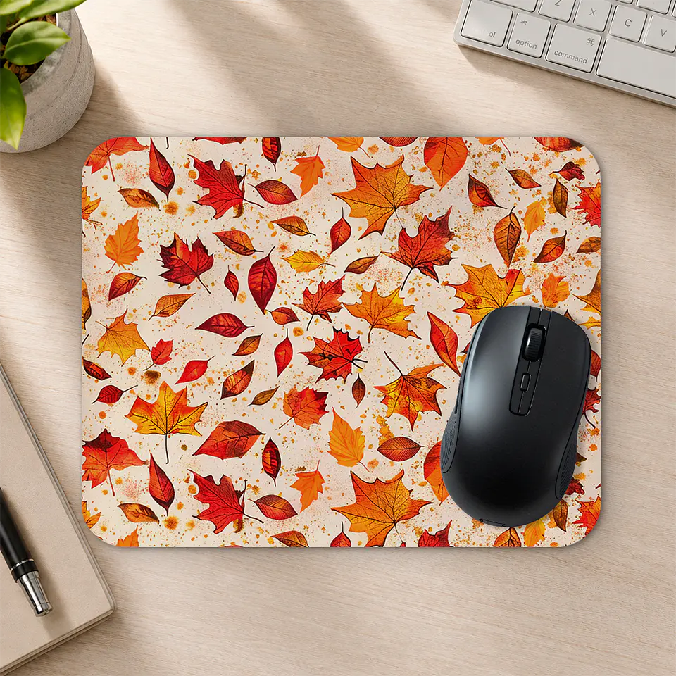 Mousepad 20x24 cm - Diseño Hojas de Otoño Acuarela 2