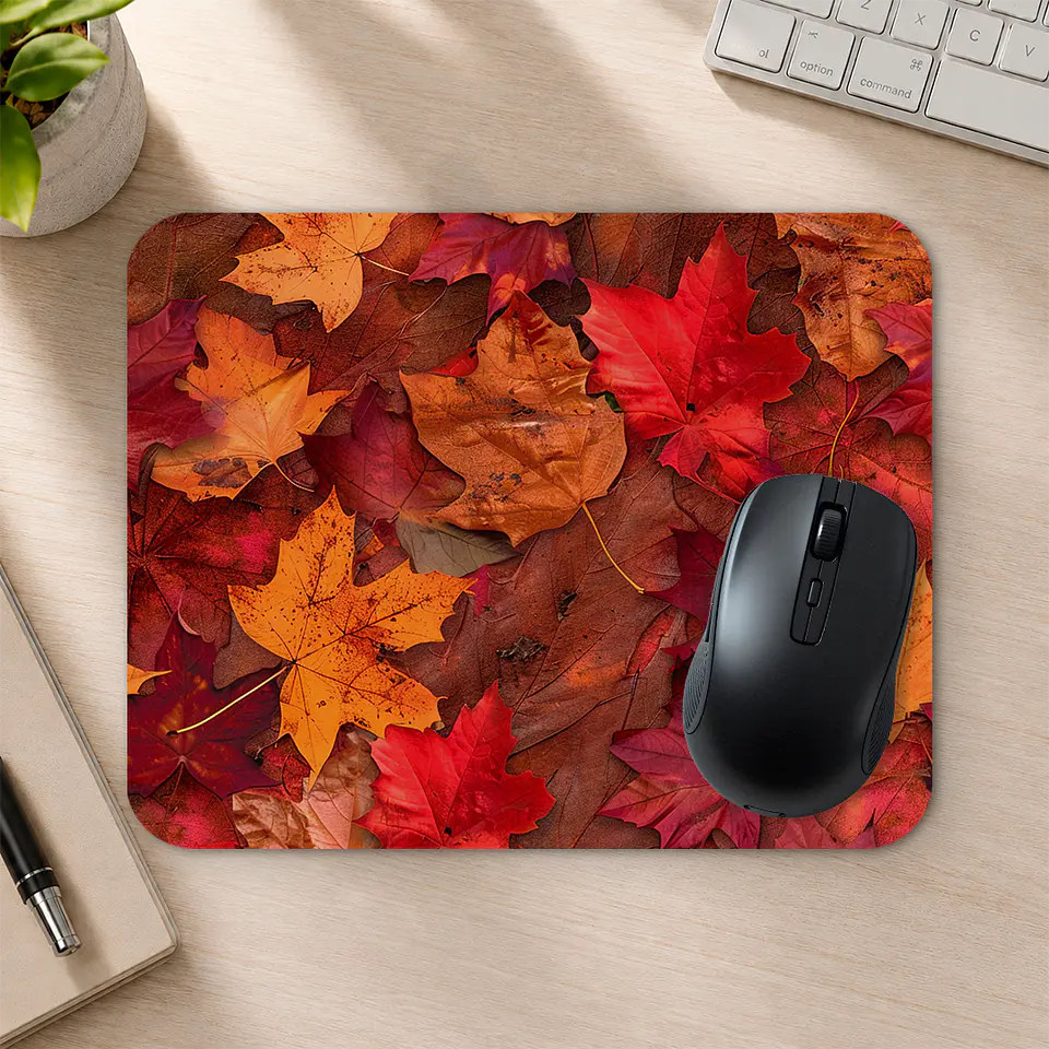Mousepad 20x24 cm - Diseño Hojas de Otoño Realistas 2