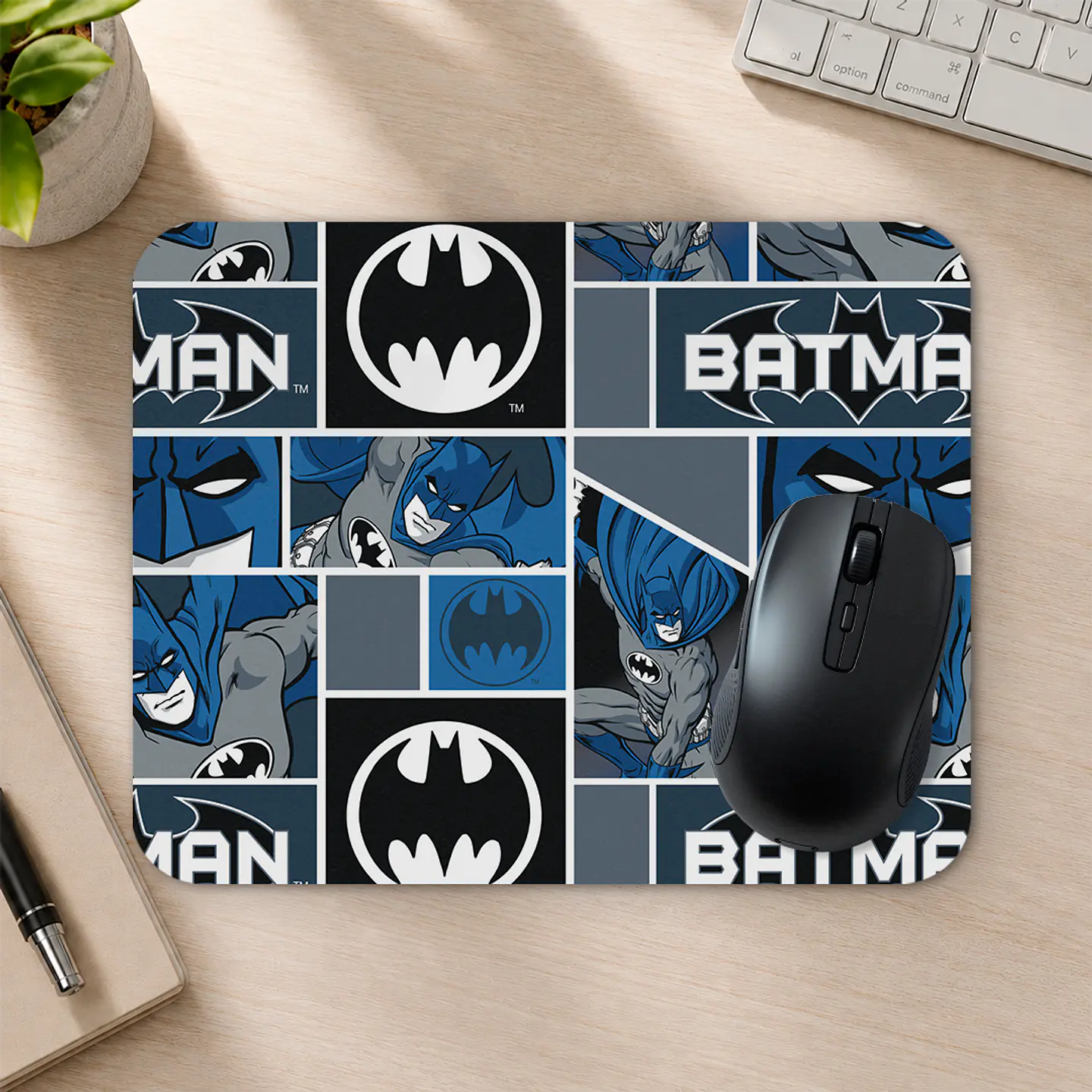 Mousepad 20x24 cm - Diseño Batman Cómic Azul 2