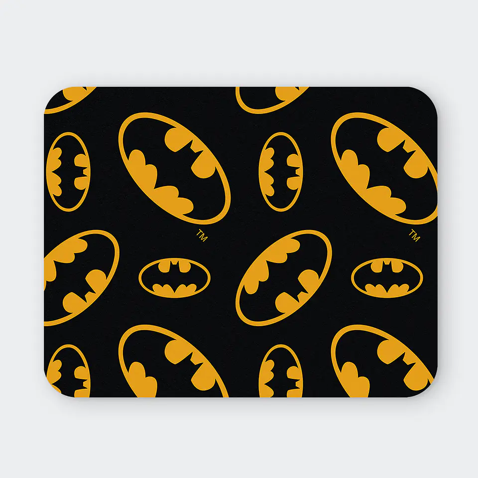 Mousepad 20x24 cm - Diseño Logo Batman Negro y Amarillo 1