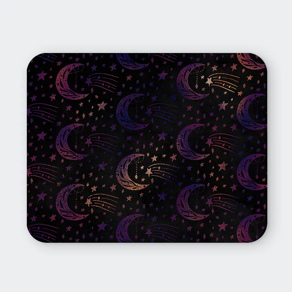 Mousepad 20x24 cm - Diseño Lunas y Estrellas Galácticas 1