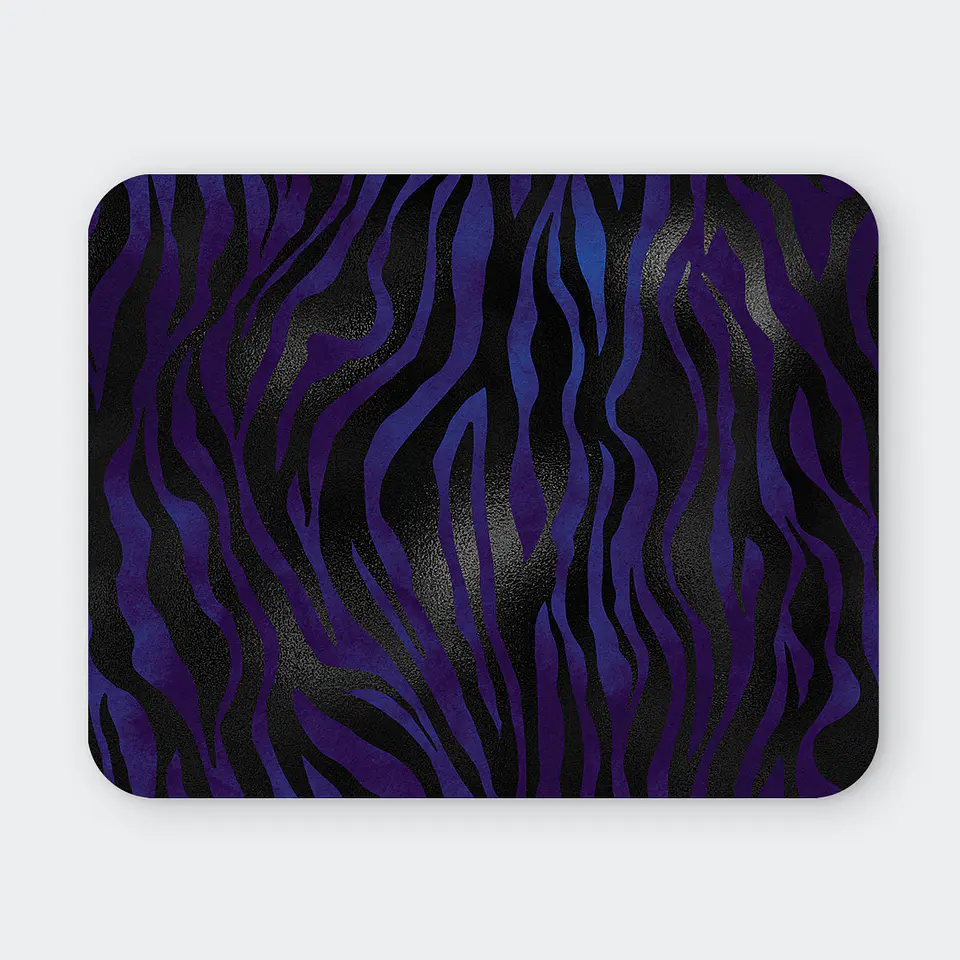 Mousepad 20x24 cm - Diseño Animal Print Cebra Morado y Azul 1