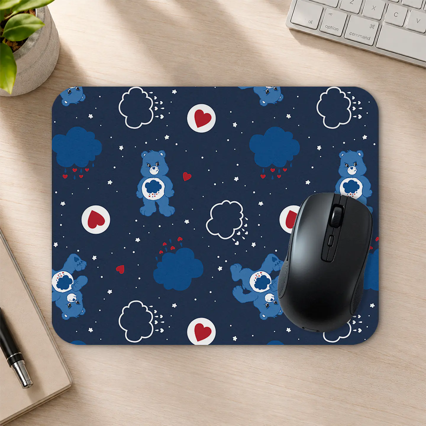Mousepad 20x24 cm - Diseño Osito Cariñosito Gruñón Azul 2