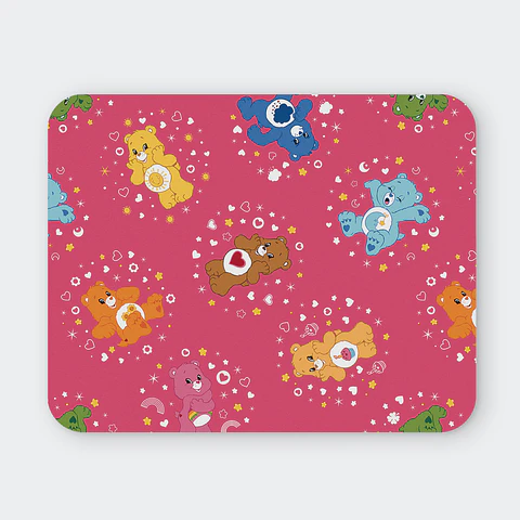 Mousepad 20x24 cm - Diseño Ositos Cariñositos Fondo Rosado